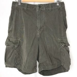J.Crew Mens dark green cargo shorts cotton waist 30